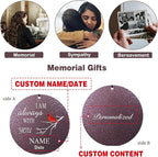 ASTARIN 36" Large Deep Tone Personalized Name Sympathy Wind Chimes, Cardinal Memorial Wind Chime for Loss of Mother Father Loved One, Bereavement Condolence Gifts Decor Outdoor Patio Garden