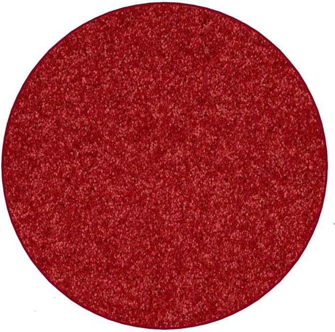 KOECKRITZ Soft and Colorful Kids Classroom Area Rugs (Passes Flammability Pill Test) Many Sizes and Bright Colors to Select from (11' Round, Fire Engine)