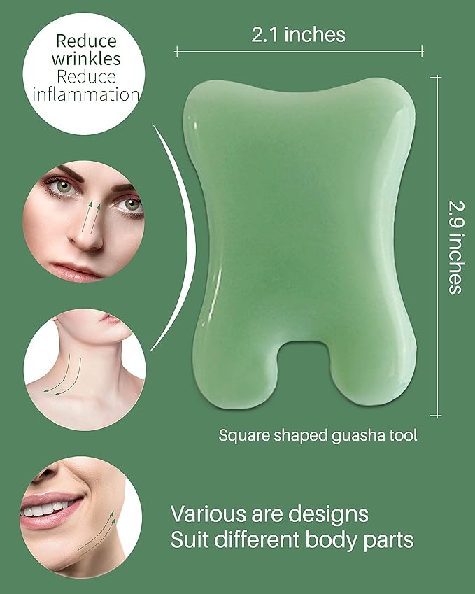 MoHern Gua Sha Massage Tools, 4 Pcs Multi-Shaped Gua Sha Tools for Face & Body