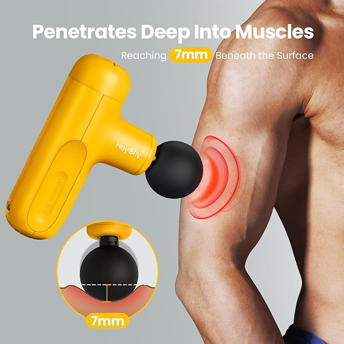 Massage Gun Mini, Electric Muscle Massager Deep Tissue, Compact Travel Size Handheld Percussion Massage Gun for Back, Shoulders, Full Body Recovery and Pain Relief, Birthday Gifts for Men Women