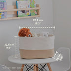 OrganiHaus Set of 3 Woven Storage Baskets for Organizing, Cotton Rope Organizer Bins for Shelves, Closet & Nursery, Dog Toy Basket, Decorative Bins for Toys, Towels & Books - 15x10x9, Honey/Off-White
