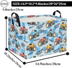 HIYAGON Rectangular Monster Truck Basket for Kids Baby Basket for Boys and Girls Cute Toy Storage Organizer Bin Box Truck Room Decor(Monster Truck)