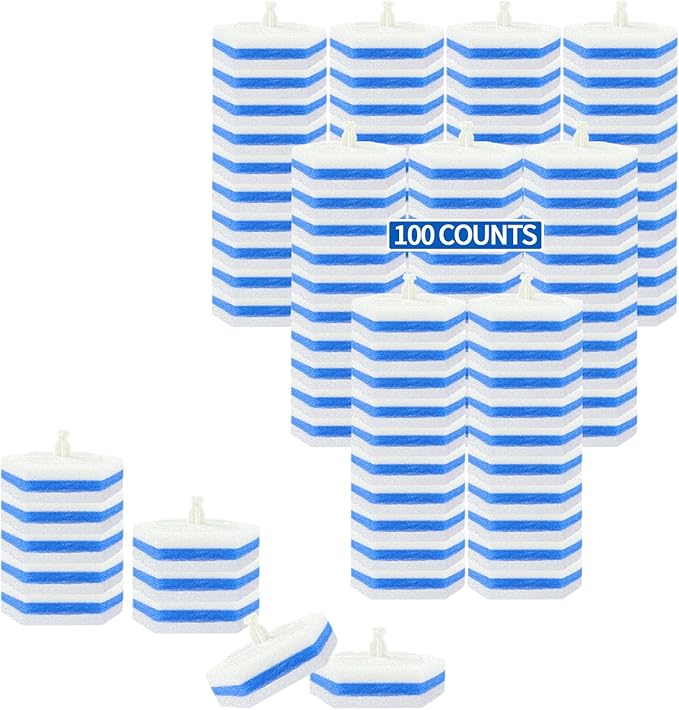 Aimery 100 Counts Blue Disposable Toilet Bowl Cleaning Wand Refills Compatible With Clorox(100,Blue)