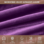 Bean Bag Chairs for Adults - Memory Foam Furniture BeanBag Chair - Kids/Teens Sofa with Soft Micro Fiber Cover - Round Fluffy Couch for Living Room Bedroom College Dorm - 4 ft, Purple