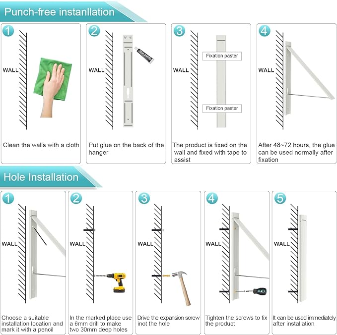 Retractable Clothes Drying Rack,Space Saver Wall Mounted Folding Hanger for Laundry Room, Closet Storage Organization, Easy Installation Aluminium Dryer 1pcs