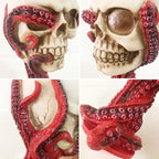 Skull Goblet Chalice Wine Cups Medieval Chalice Skull Cup Stainless Steel 3D Whisky Shot Glasses Realistic Resin Octopus Tentacle Beverage Halloween Drinking Cup Novelty