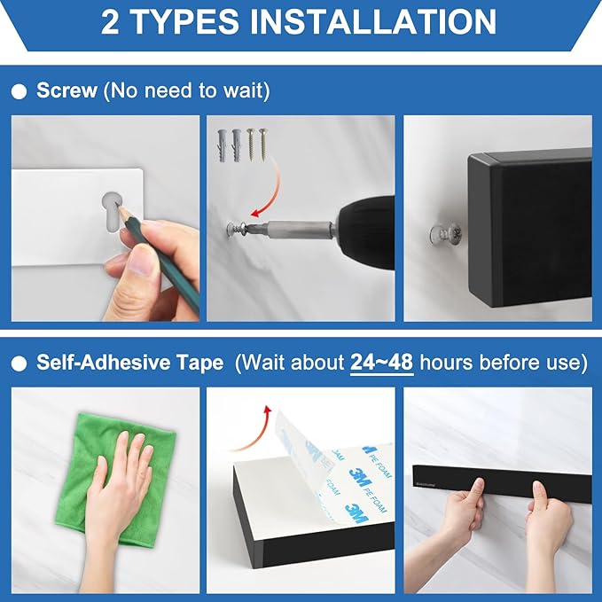 Magnetic Knife Holder for Wall 20 Inch, No Drilling black knife magnetic strip with 4 Hooks, Strong Magnet Knife Holder strip, Magnetic Knife Rack Bar for Kitchen Knives and Tools