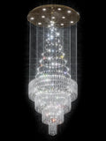 D32''X H100'' Modern Crystal Raindrop Gold Chandelier Lighting for Entrance, Stairs, Doorway, Crystal Ornament Chandelier Can be Used on Sloping Ceiling