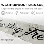 Rustic Custom Metal Sign - Custom Sign for Indoor or Outdoor Use (Rustic Black Border)