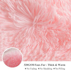 XeGe Fluffy Faux Fur Throw, Pink Luxurious 50x60 Shaggy Blanket, Warm Soft Fuzzy Couch Throw for Girls, Furry Lap Blanket for Sofa Bed Office Lightweight, Pink
