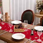 GEEORY Christmas Table Runner 13x72 Inch, Xmas Trees Snowflakes Winter Holiday Decorative Farmhouse Table Decorations for Kitchen Dinning, Indoor Outdoor Dinner Party Decor (Red) GT150-72