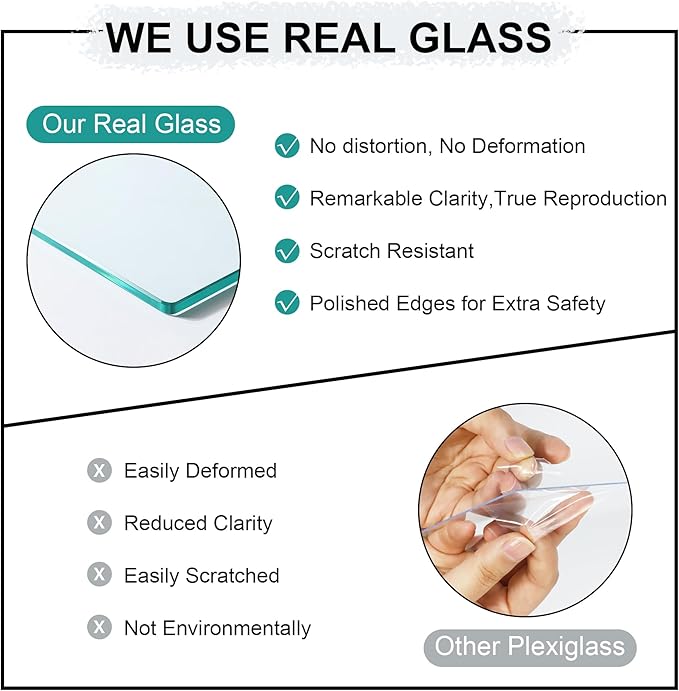 12x12 Picture Frame Set of 4, 12 x 12 Wood Photo Frames with Mat for 10x10 or 30x30cm Diamond Painting Art, Wooden Frame with Real Glass Cover for Wall and Tabletop Display,Gold