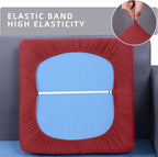 hyha Waterproof Couch Cushion Covers, Sectional Sofa Slipcovers Washable, L Shape Chaise Dog Couch Covers for Sectional Sofa, Universal Furniture Protector (1 Piece for Chaise XL, Wine Red)