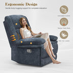 Recliner Chair for Adults, Oversized Manual Pull Tab Reclining Chair, 2-Tier Cushions, Minimalist Style Single Sofa for Living Room, RV (Corduroy)