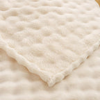 YUSOKI Luxury 3D Bubble Throw Blanket 2lb,All Ages,Home Decoration, (Ivory,50 * 60inches)