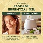 Kukka Jasmine Essential Oil for Diffuser - 4 Fl Oz - 100% Pure Natural Jasmine Oil for Skin, Hair & Soap Making Scents - A Great Relaxing Floral Addition for Hair Care & Perfume