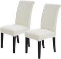 Joccun Chair Covers for Dining Room Set of 2, Dining Chair Slipcovers Stretch Dining Room Chair Covers Seat Protector,Washable Parsons Chair Cover for Home,Hotel,Banquet(Ivory,2 Pack)