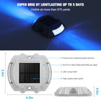 VOLISUN Solar Deck/Dock Lights, 16-Pack Led IP67 Waterproof Outdoor Warning Step Lights for Driveway Sidewalk Garden Pathway Yard (Blue)