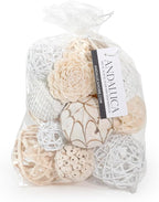 ANDALUCA Decorative Balls Bag Bowl Filler Home Decor (White)