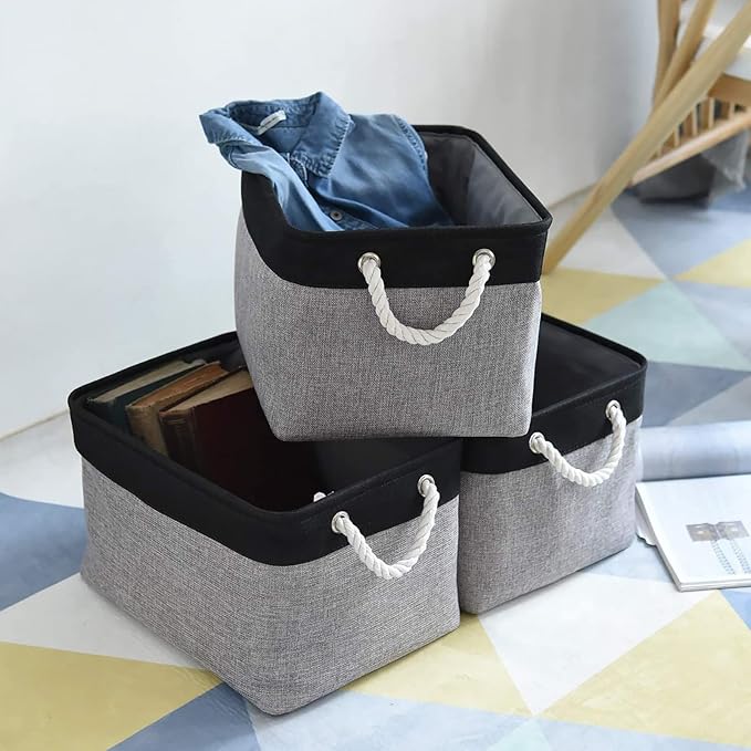 Storage Bins, Storage Cubes Storage Containers for Organizing with Handles for Organizer Bins (15.7 x 11.8 x 8.2 inches)