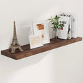 Floating Shelves 48 Inch Long, 48"W x 9"D Wall Shelf Invisible Bracket, 9 Inch Deep Floating Shelf for Wall, Rustic Wooden Shelves for Living Room, Kitchem, Bedroom, Walnut Color, Set of 1
