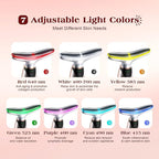 Facial Massager, 7 Colors Red Light Therapy for Face and Neck, Face Lift Device with 113°F Heating Vibration for Multi Skin Care