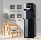 2 in 1 Bottom Load Water Cooler Dispenser with Ice Maker for 3 Gallon Bottle 17lbs Daily Capacity (NO HOT Water) Black