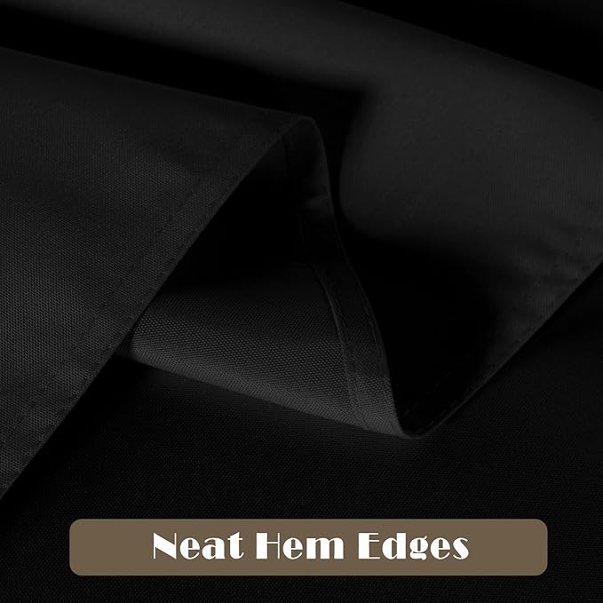 sancua 4 Pack Black Tablecloth 60 x 84 Inch, Rectangle Table Cloth for 4ft Tables - Stain and Wrinkle Resistant Washable Polyester Table Cover for Dining Wedding Banquet Party Buffet Restaurant