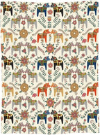 Swedish Dala Horses Throw Blanket Soft Fleece Blanket Men Women Gift for Kids Boys Girls for Party Couch Sofa Bed Deco Blankets 80x60 Inches