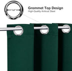 ChrisDowa Small Window Curtains for Kitchen and Bedroom - Grommet Short Thermal Insulated Room Darkening Curtains (2 Panels, Forest Green, 42 x 36 Inch)