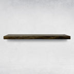 URBANDI, Rustic Floating Shelves, Set of 2, Hidden Bracket, Solid Wood, Heavy Duty, Wall Mounted Shelves, (Dark Brown, 48Wx8D)