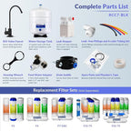 iSpring RCC7-BLK, NSF/ANSI 58 Certified, 5-Stage Reverse Osmosis System, RO Water Filter System Under Sink, Drinking Water Filter, 75 GPD, Stylish Black RO Faucet