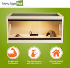 New Age Pet ECOFLEX 24-Inch Mojave Reptile Lounge in Maple - Durable Wood Plastic Composite Habitat with Ventilated Side Panels, Removable Sliding Glass Doors, and Mesh Screen Top