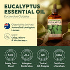KUKKA essential oils 100% Pure & Natural Eucalyptus Essential Oil for Diffuser, Humidifier, Skin, Hair & Soap Making DIY(4 Fl Oz/118 ml)