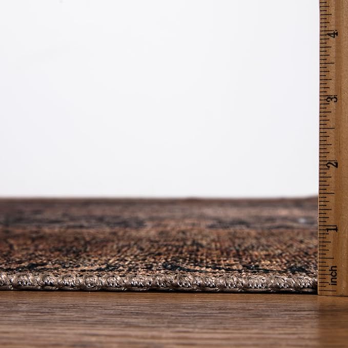 Keen Home Design 2x10 Rug - Machine Washable Runner Rug with Non-Slip Backing, Ideal for Hallway, Entryway, Kitchen, Laundry Room - Vintage, Easy Clean, Durable, Low Pile - (2'6" x 10')