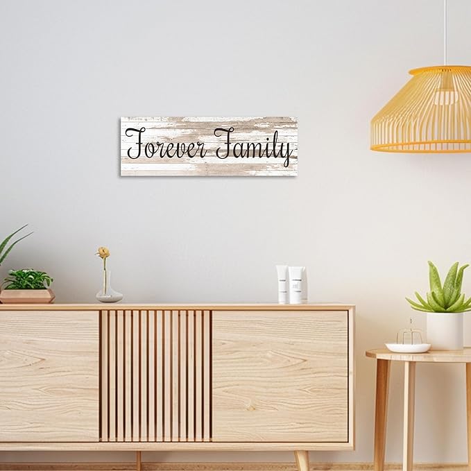 CHAOSETKEN Custom Text Sign Wall Art Personalized Family Quote Wall Decor Family Sign Canvas Prints Customized Wood Text Quote Pictures Rustic Farmhouse Decor Framed (15L x 5W)