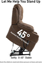 Large Power Lift Chairs Recliners for Elderly with Heated and Massage, Upgraded Dual Motor Lay Flat Recliners, 25in Extra Wide Seat, Cup Holder, Side Pocket…, Brown/Breathing Leather