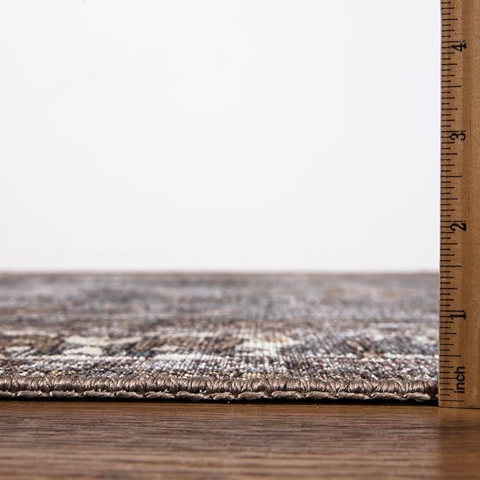 Keen Home Design 8x10 Rug - Machine Washable Area Rug with Non-Slip Backing, Ideal for Living Room, Dining Room, Bedroom - Vintage, Easy Clean, Durable, Low Pile Rug - (8' x 10')