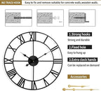 Large Wall Clock for Living Room Decor - 100cm/ 40 Inch Nearly Silent Non-Ticking Metal Wall Clocks Battery Operated, Vintage Decorative Modern Wall Clock for Bedroom, Office, Farmhouse Decor