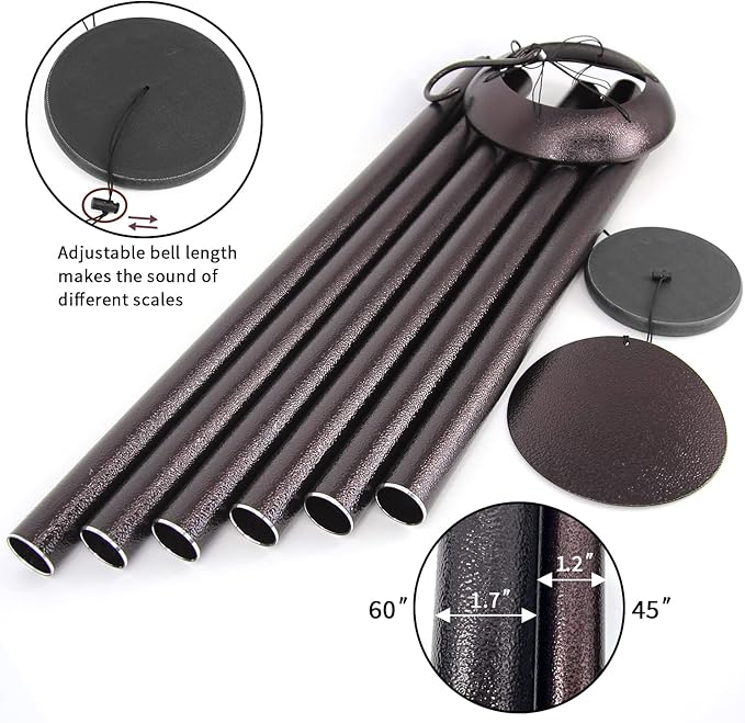 ASTARIN 60" Extra Large Outside Metal Wind Chimes with Deep Tone, Outdoor for Patio Balcony Garden Yard Decoration