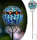 Afirst Solar Outdoor Garden Lights Decorative - Mosaic Solar Stakes Gazing Ball Waterproof Outdoor Lights Stakes for Pathway Yard Lawn Decoration(Green)