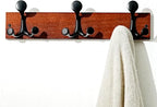 SKOLOO 17-Inch Cherry Wood Coat Rack Wall Mount with 3 Triple Hooks - Ideal for Family Entrances, Classrooms, and Pet Supplies Storage - Perfect Coat Hooks for Wall