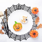 8 Pcs Spider Web Placemats - 15" Heat Insulation Table Mats - Hollow Out Spiderweb Coasters for Dining Table Halloween Decoration (Black)