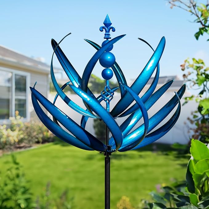 LimeHill Wind Spinner for Yard and Garden - Large Metal Kinetic Wind Sculptures, Yard Art Outdoor Decor (27 x 91 inches)