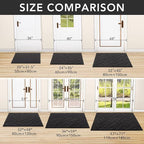 hicorfe Indoor Doormat,Front Back Door Mat Rubber Backing Non Slip Door Mats 20"x59" Absorbent Resist Dirt Entrance Doormat Inside Floor Mats Entryway Washable Low-Profile for Patio,Garden(Charcoal)