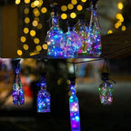ZNYCYE Upgraded 8 Pack Solar Powered Wine Bottle Lights 20 LED Colored Starry Cork Light Fairy Cork String Craft Lights for Wedding Christmas Outdoor Holiday Garden Decor (Multi Color)