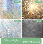 HIDBEA Window Privacy Film Static Clings, Rainbow Window Film, 3D Decals Non-Adhesive Window Vinyl Film for Home Door, 29.5 Inch x 13.1 Feet