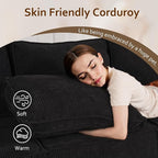 HOOOWOOO Modular Sectional Sofa Couch,Matching Free Combination Cloud Couch Corner Chair(Black Corduroy)