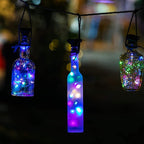 ZNYCYE Upgraded 8 Pack Solar Powered Wine Bottle Lights 20 LED Colored Starry Cork Light Fairy Cork String Craft Lights for Wedding Christmas Outdoor Holiday Garden Decor (Multi Color)
