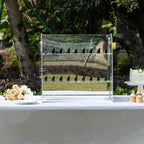 Tableclothsfactory Silver Mirror Finish 2-Tier Wine Glass Stemware Rack, 18 Champagne Flute Holder Foam Board Stand - 25"